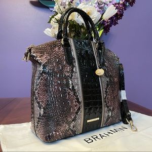 🖤 🐍 NEW COLOR! NWOT Brahmin Diamondback Luminary Large Duxbury Satchel Bag